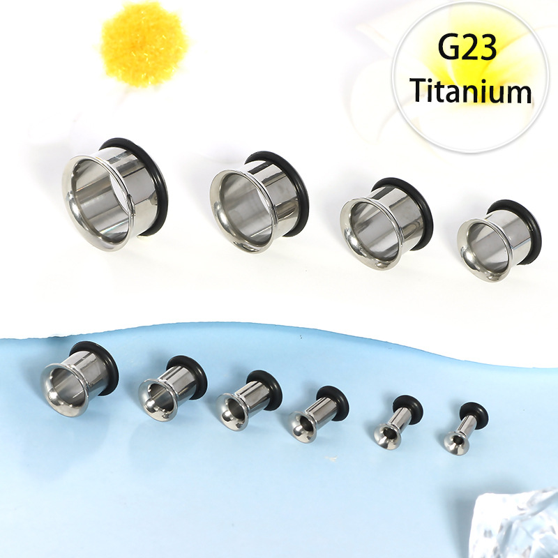G23 Titanium Ear Expansion Piercing Jewelry - Single Speaker Leather Ring Auricle Stretcher 16mm - Image 2