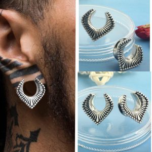 Amazon Hot Selling Open Hollow Auricle Earring - Geometric Horn Ear Expander Fashion Body Piercing Jewelry (16mm Single)