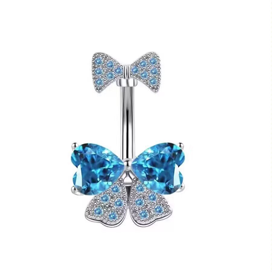 Yama Hot Selling Gold Bow Belly Button Ring Copper Inlaid Gem Belly Piercing Jewelry Wholesale - Image 3