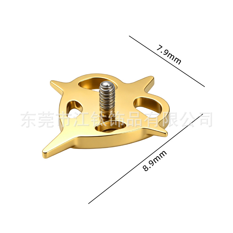Heart-Shaped CZ Lip Labret Stud Ear Bone Stud G23 Titanium Alloy Body Piercing Jewelry - Image 2