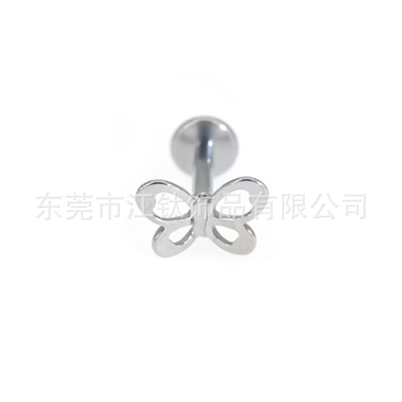 Butterfly G23 Titanium Ear Cartilage Stud Flat Back Labret Piercing Jewelry Gold 1.2x10mm - Image 5