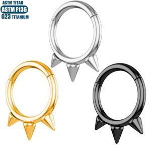 G23 Titanium Seamless Nose Ring Pointed Closed Loop Septum Ring Ear Cartilage Hoop