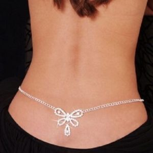 Classic Butterfly Rhinestone Body Chain Navel Ring Belly Ring Dangle Belly Jewelry