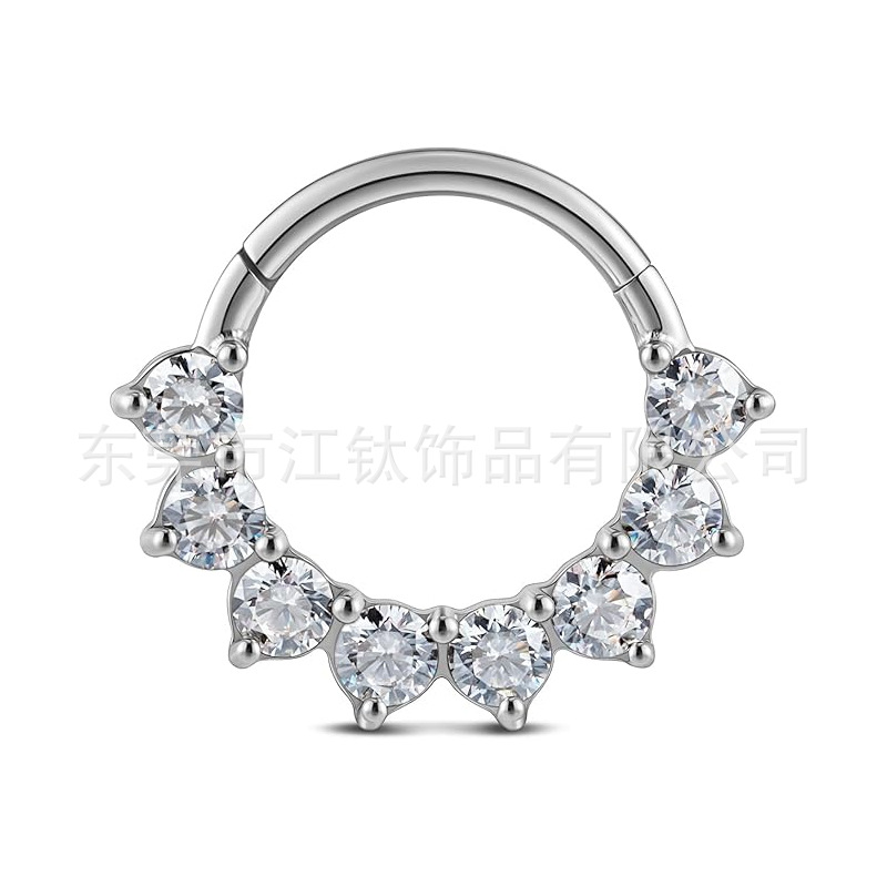 G23 Titanium Nose Ring with CZ Stone - ASTM F136 Seamless Nose Stud Piercing Jewelry - Image 5