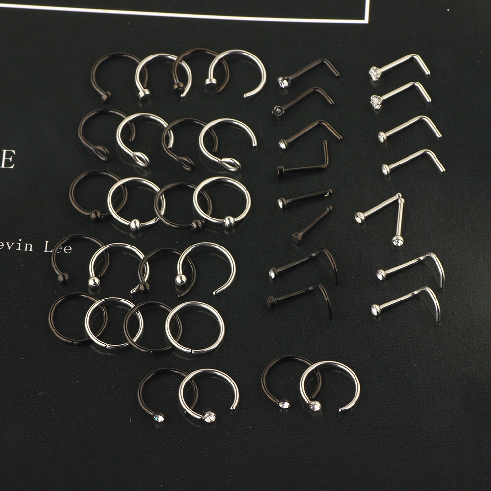 316L Surgical Steel Nose Stud Mixed Wholesale - Elegant Diamond Shape Nose Ring - Image 5
