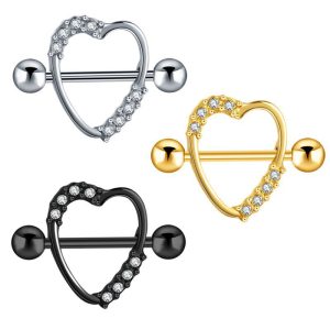 Rose Gold Stainless Steel Milk Nail Love Plating Breast Ring Sun Flower Nipple Ring Piercing Jewelry