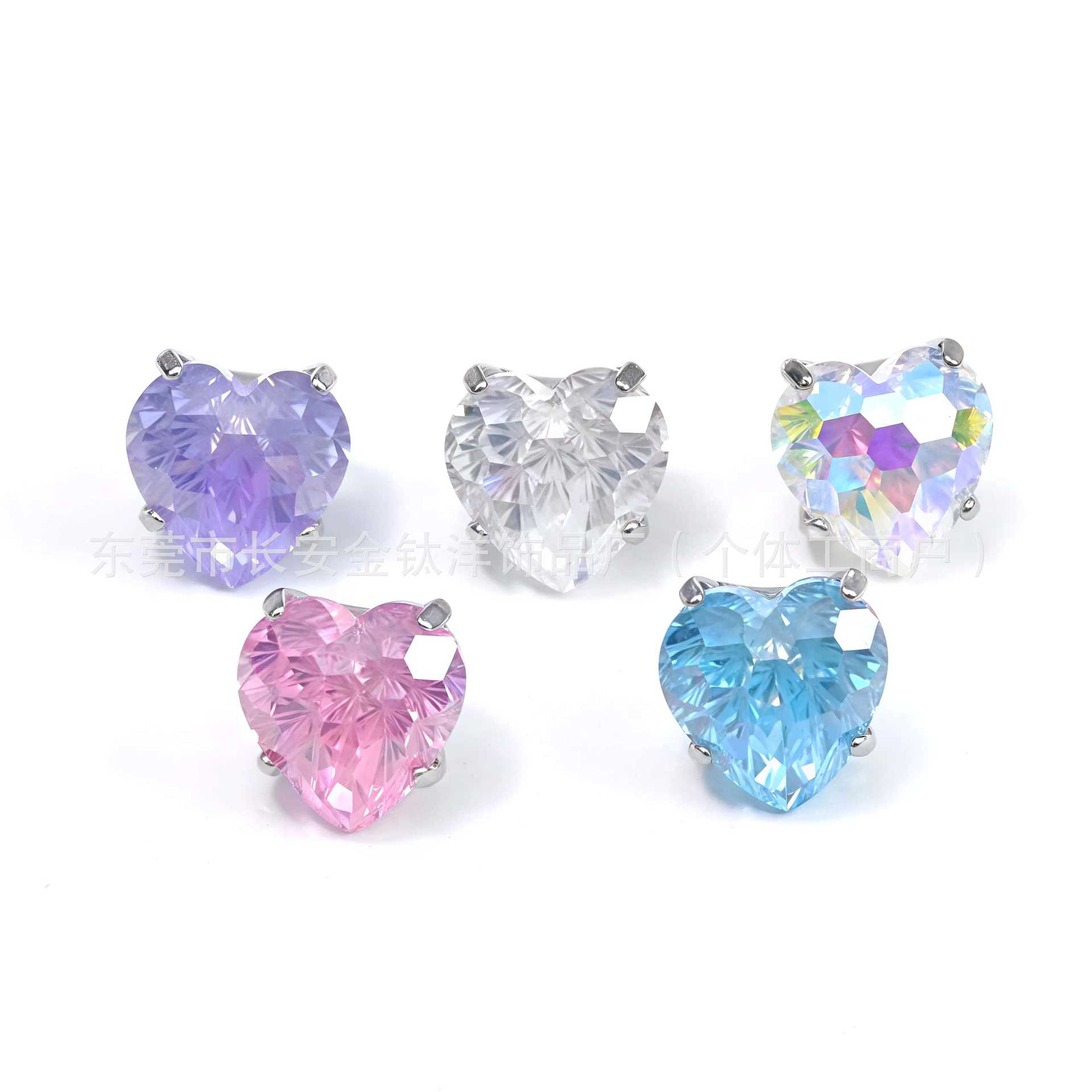 F136 Titanium Round Bottom Heart Fireworks Bright Zircon Ear Bone Nail Lip Nail G23 Titanium Alloy Body Piercing Jewelry - Image 5