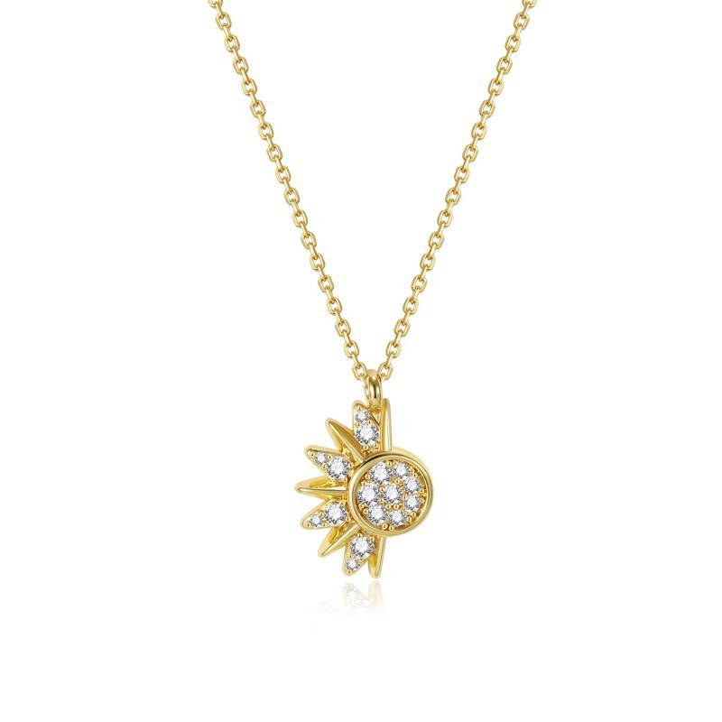 Stacked Star Moon Clavicle Chain Embracing Sun and Moon Pendant Necklace Body Jewelry - Image 5