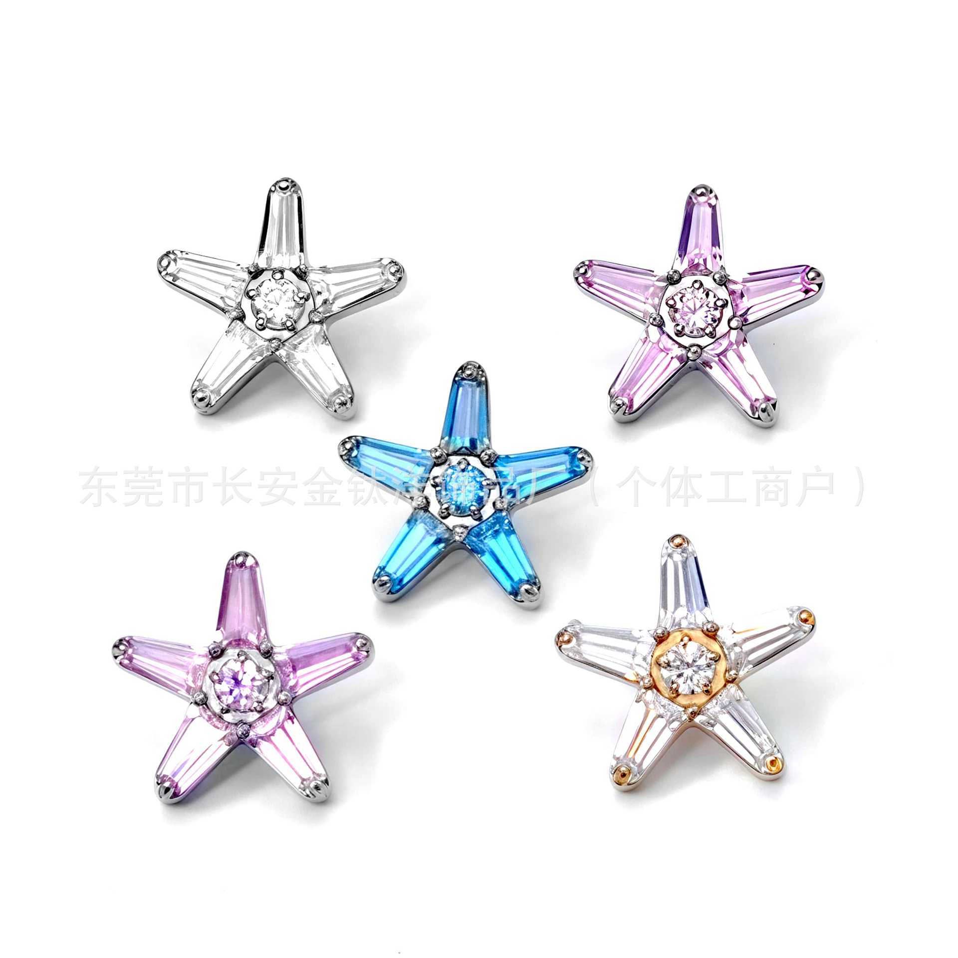 F136 Titanium Internal Thread Full Diamond Five-Pointed Star Zircon Ear Bone Nail Star G23 Titanium Alloy Piercing Jewelry - Image 5