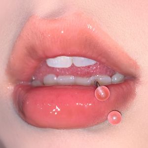 Luminous Dopamine Colorful Acrylic Lip Ring Spicy Girl Fresh Ear Bone Ring Titanium Steel External Thread Piercing Jewelry