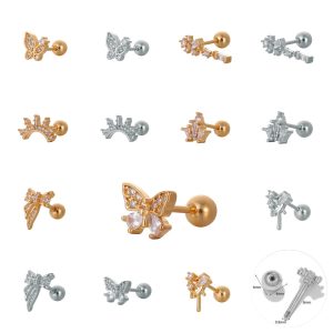 18K Gold Plated Stainless Steel Micro-Inlay Butterfly Belly Ring – Advanced Sense Navel Jewelry for Women