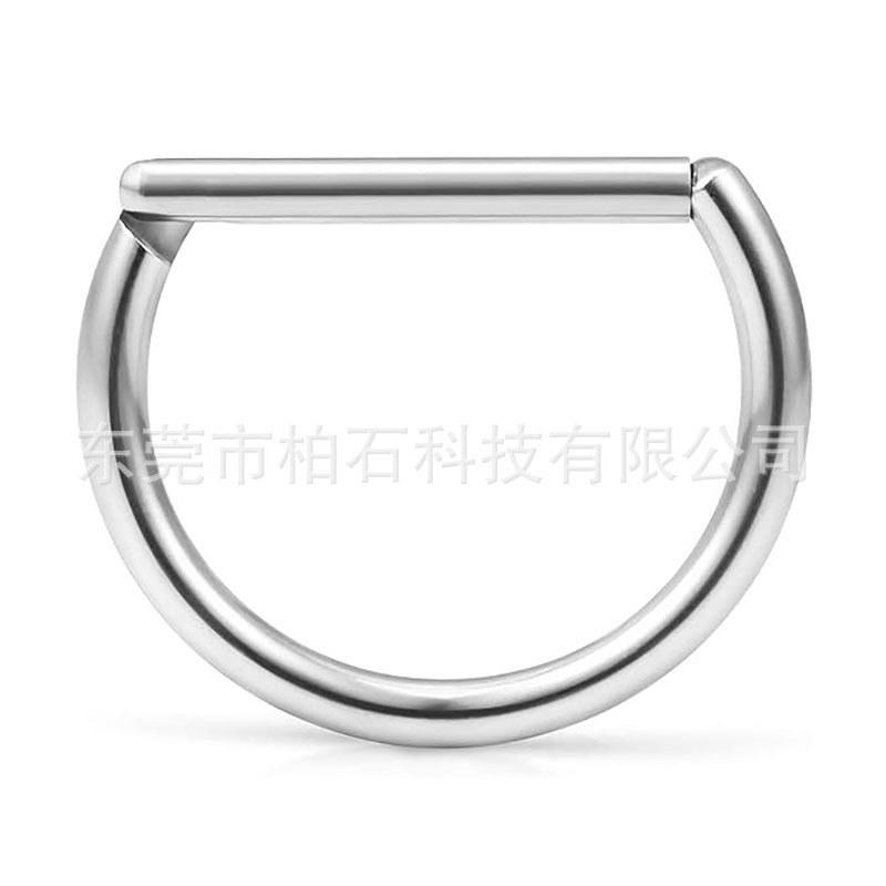 G23 Titanium D-Shaped Seamless Hoop Earring Nose Ring 1.2mm Thick Body Piercing Jewelry - Image 5