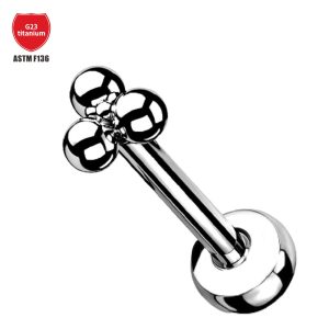 G23 Titanium Nose Nail Three-Ball Lip Nail Ear Nail Light Ball Ear Bone Nail Piercing Jewelry