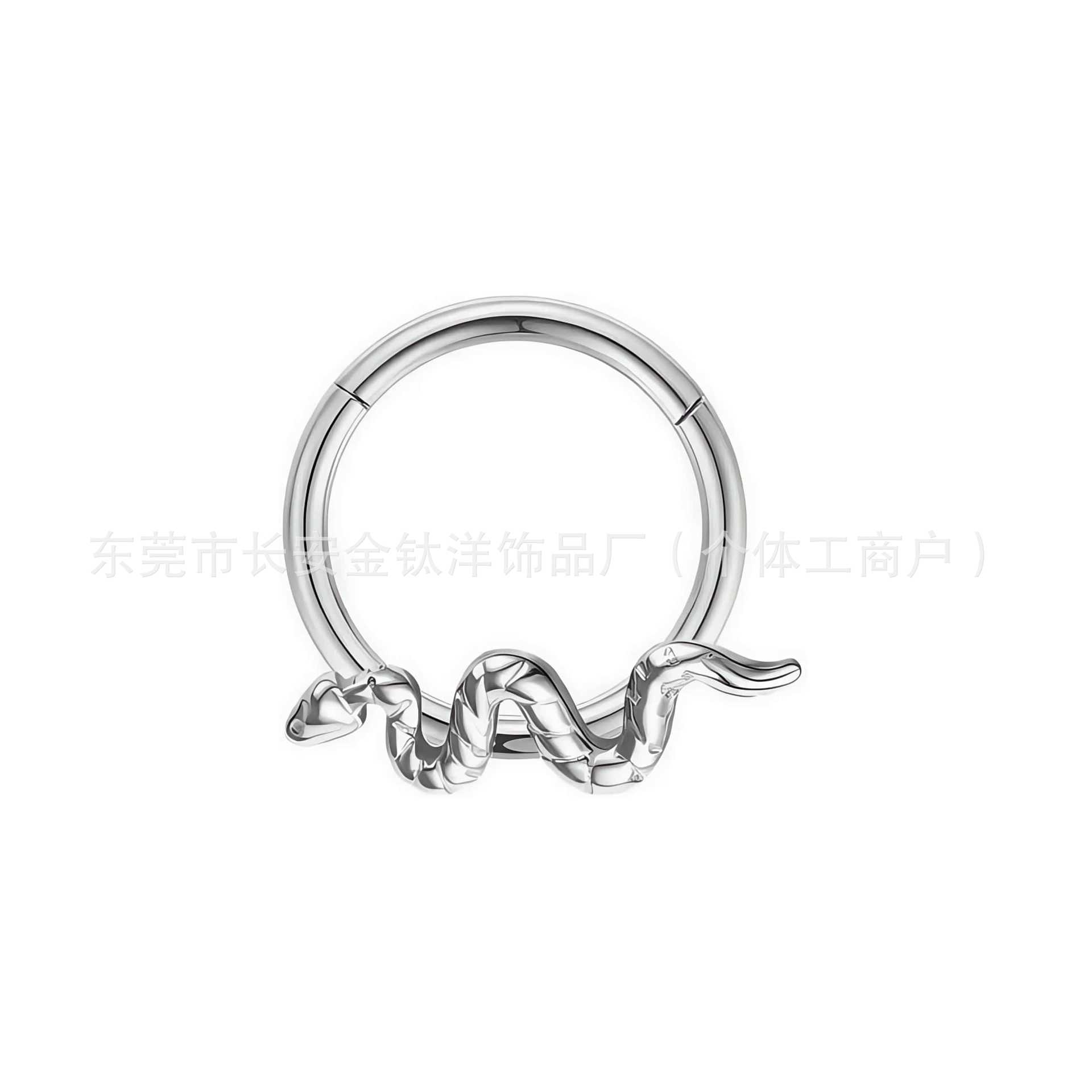 F136 Titanium Snake-Shaped Multifunctional Hoop Earrings - Closed Hoop Earrings for Body Piercing - Image 3