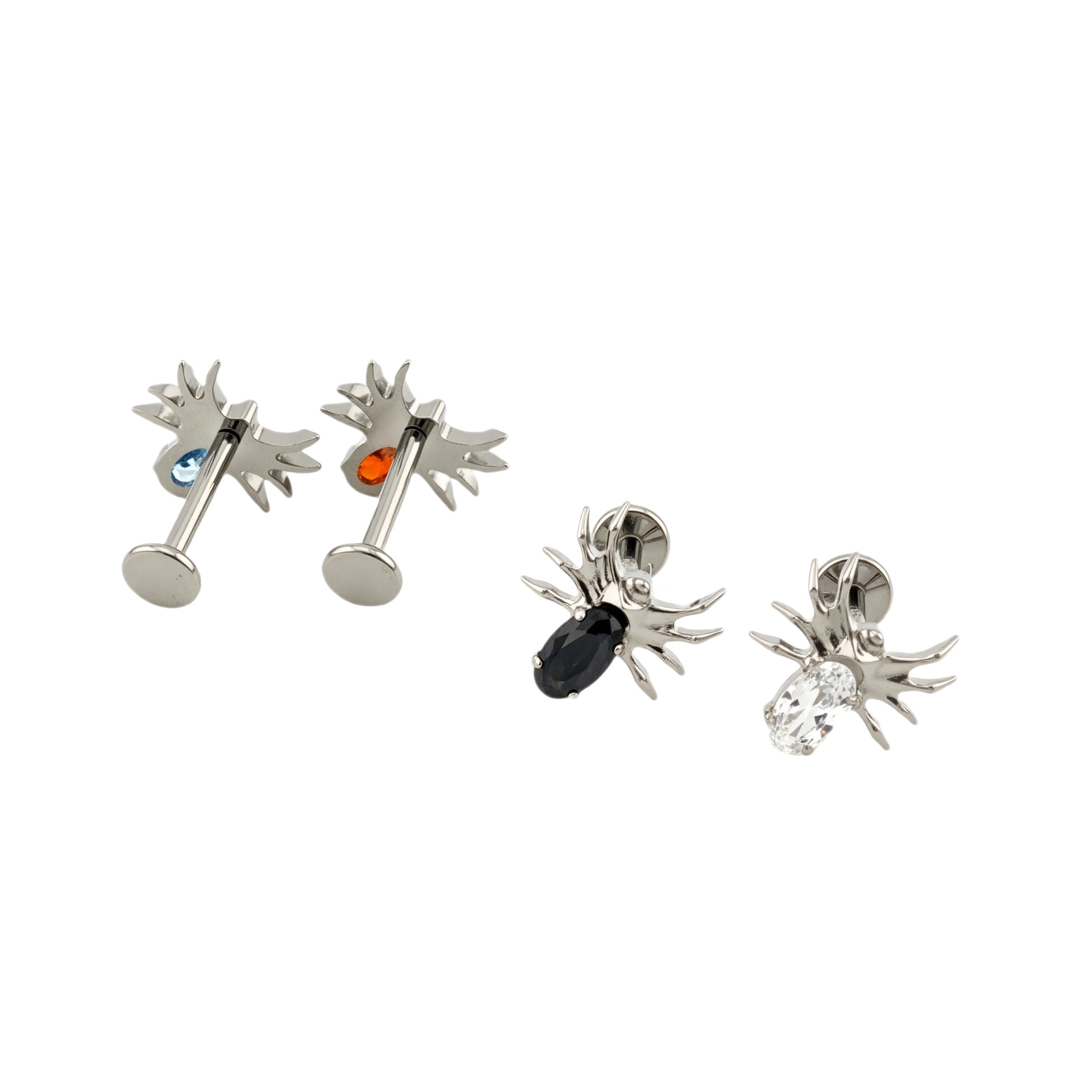 F136 Titanium Spider Zircon Inner Tooth Thread Cartilage Earring Stud for Helix Tragus Body Piercing Jewelry - Image 5