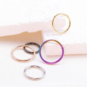 Titanium Alloy Closed Seamless Ring Body Piercing Jewelry - 2.0mm Thick 14mm Inner Diameter Earring Nose Ring