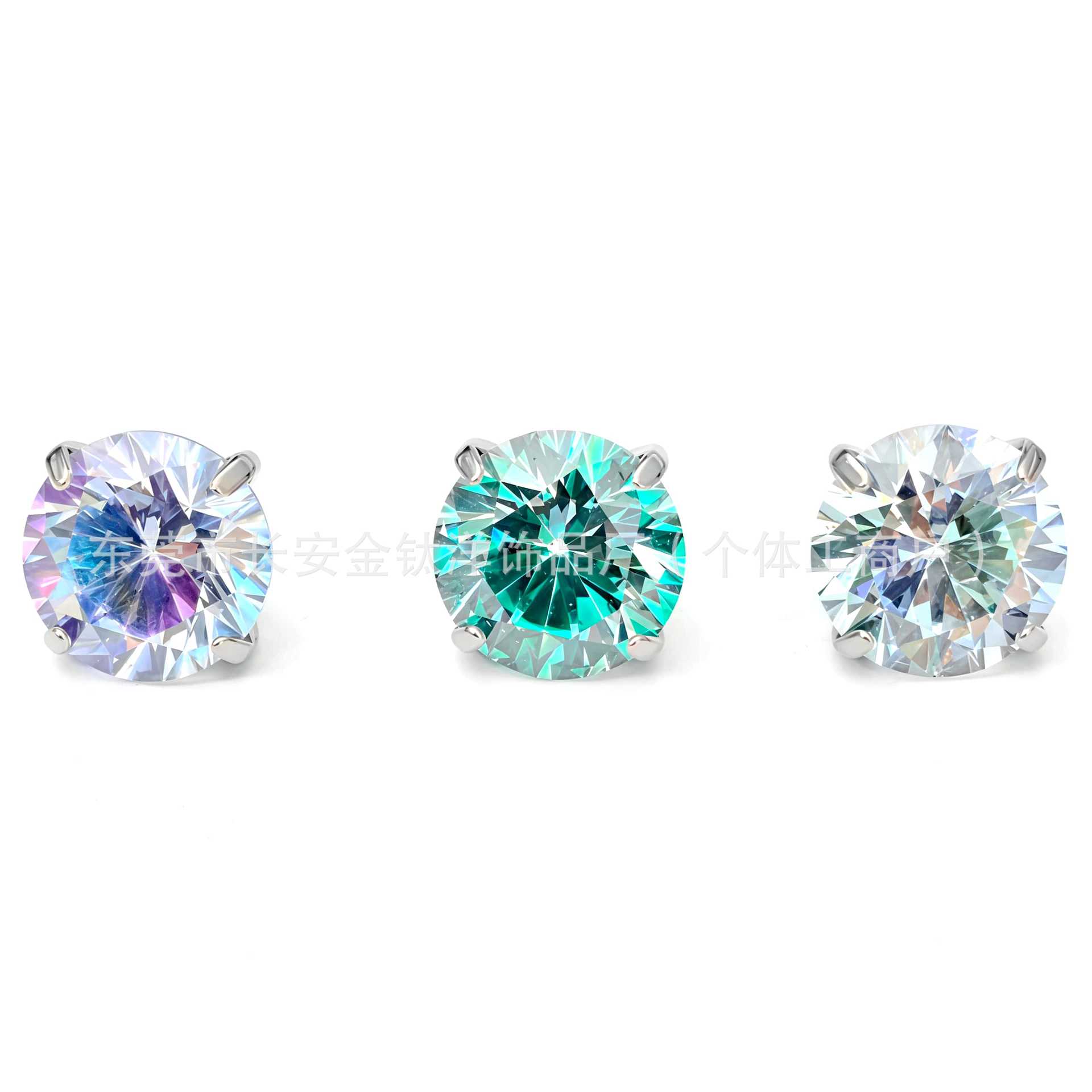 F136 Titanium Round Base Claw-Set Gradient Lip Stud Ear Bone Stud G23 Titanium Alloy Body Piercing Jewelry - Image 2