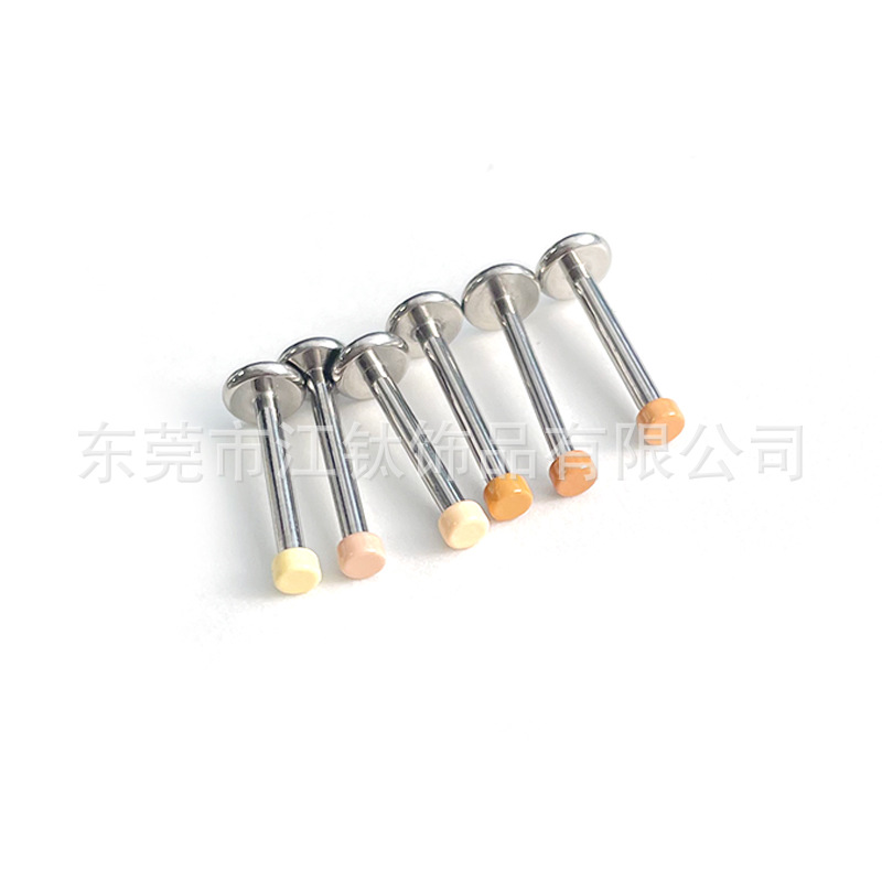 F136 Titanium Flat Back Ear Studs - Flesh Color Invisible Helix Ear Bone Nails - G23 Titanium Alloy Body Piercing Skin Jewelry - Image 2