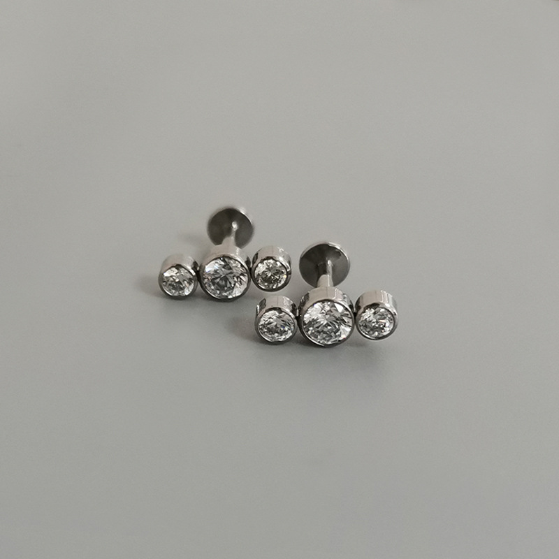 G23 Titanium Ear Bone Nail Lip Nail Flat Bottom Rod 1.2mm (16G) 12mm Internal Thread Piercing Jewelry - Image 2