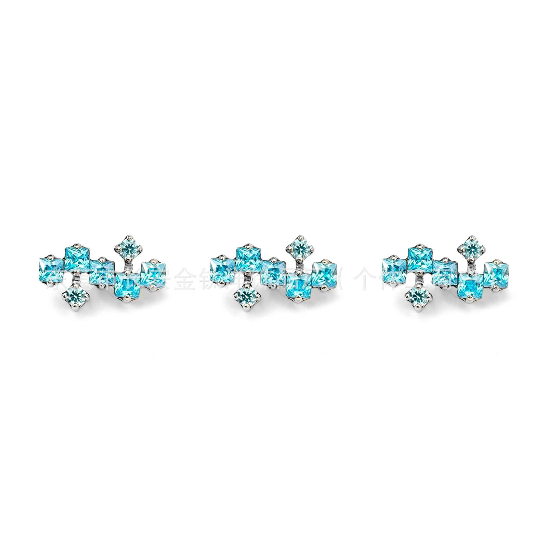 F136 Titanium Irregular Cubic Zirconia Lip Piercing Nose Stud Ear Stud Ear Bone Stud G23 Titanium Alloy Body Piercing Jewelry - Image 2