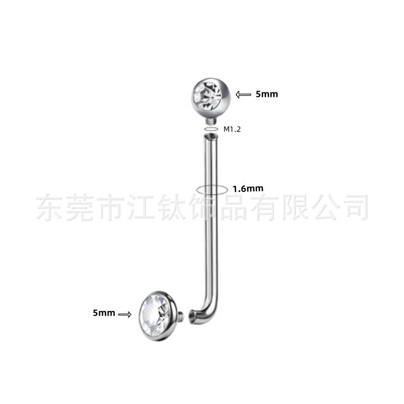 G23 Titanium F136 Genital Ring with Zirconia - Cross-Border Best Seller Body Piercing Navel Ring - Image 3