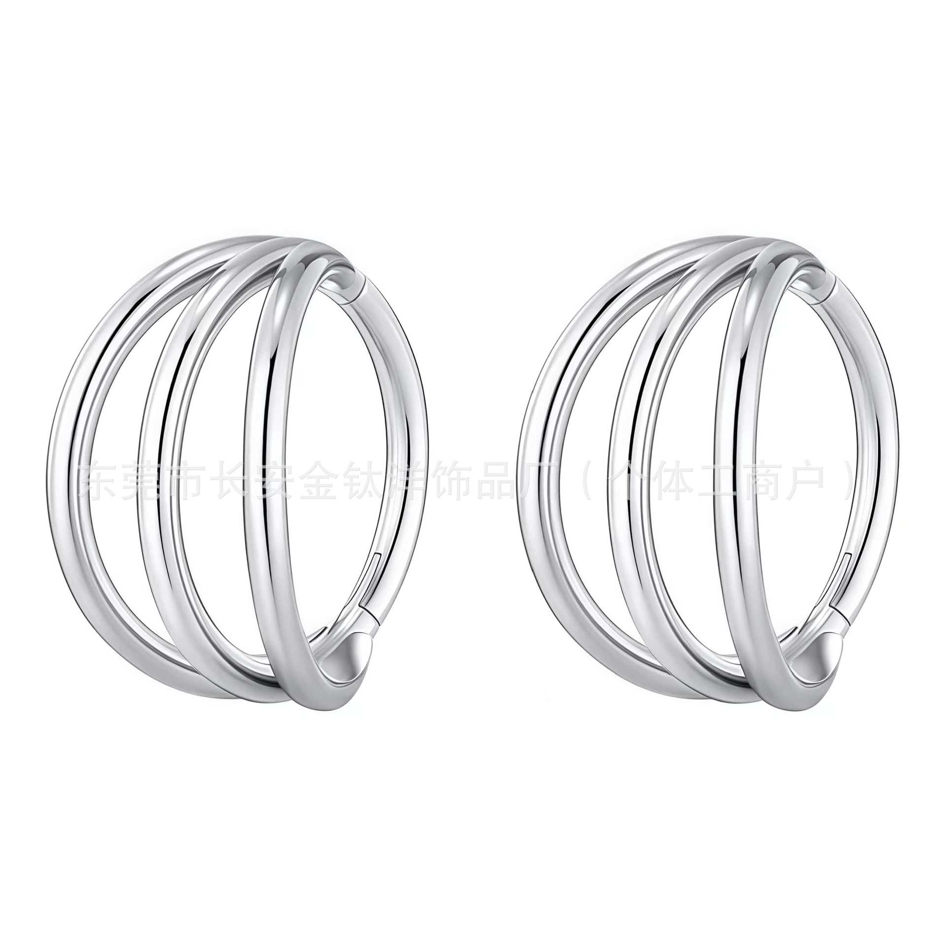 F136 Titanium Three-Ring Seamless Open Nose Ring Lip Ring Earrings Ear Bone Ring G23 Titanium Alloy Body Piercing Jewelry - Image 5
