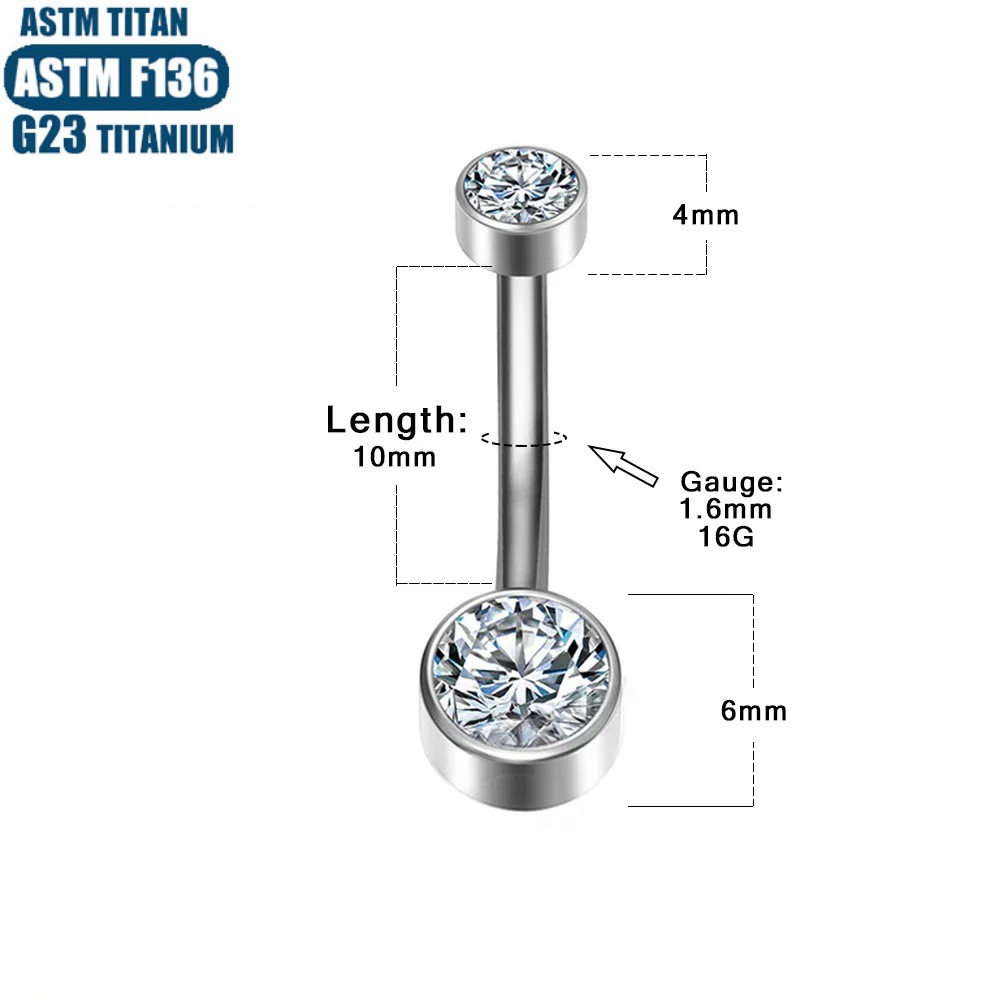 G23 Titanium Navel Ring Internally Threaded Gold Belly Button Ring Body Piercing Jewelry - Image 4