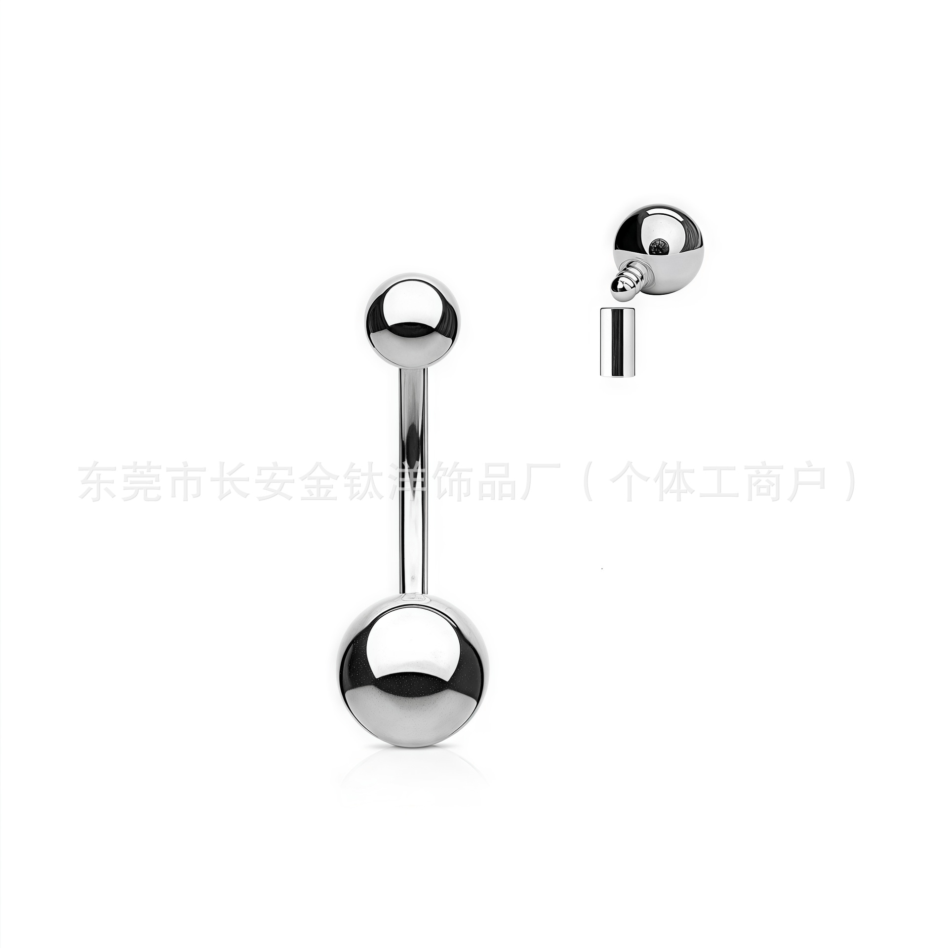 F136 Titanium Internal Thread Double Ball Basic Curved Bar Belly Button Ring G23 Titanium Alloy Body Piercing Jewelry - Image 2