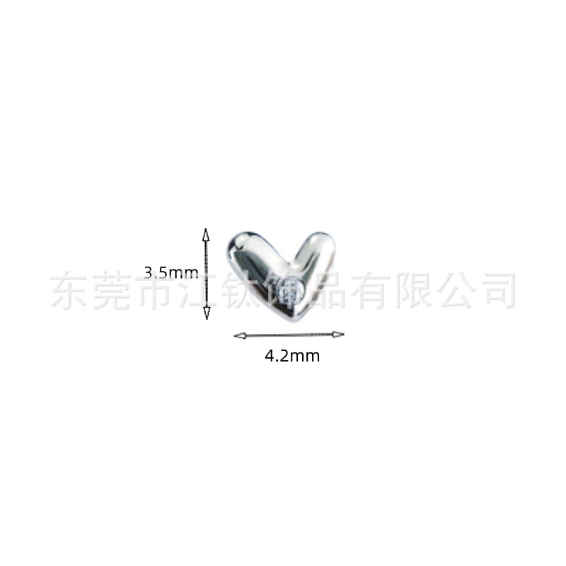 Heart Shape CZ Zircon G23 Titanium Alloy Ear Cartilage Stud Piercing Jewelry - Image 5