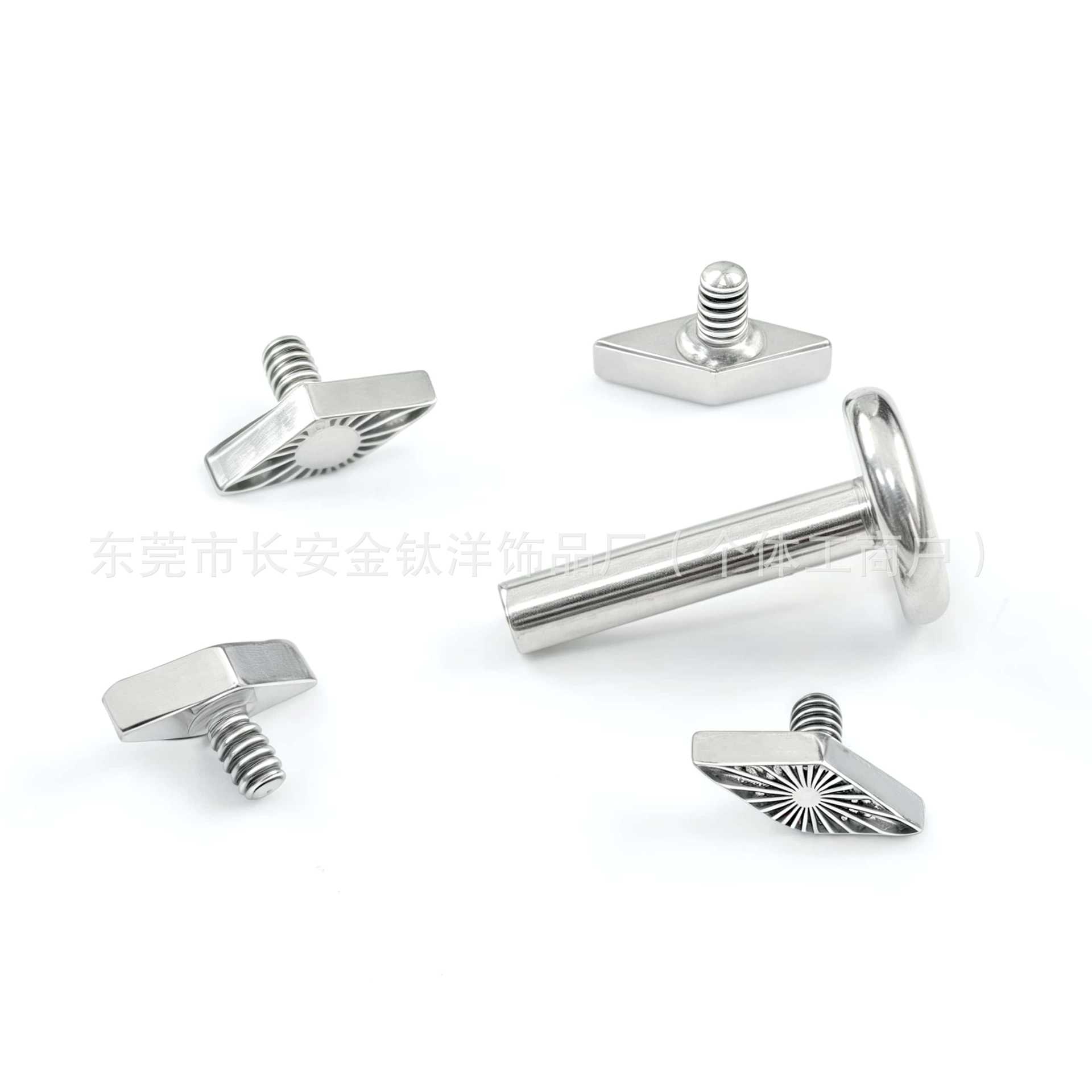 F136 Titanium Radiating Rhombus Mini Earrings Lip Nails Nose Nails Cochlear Nails Ear Bone Nails G23 Titanium Alloy Piercing Jewelry - Image 2