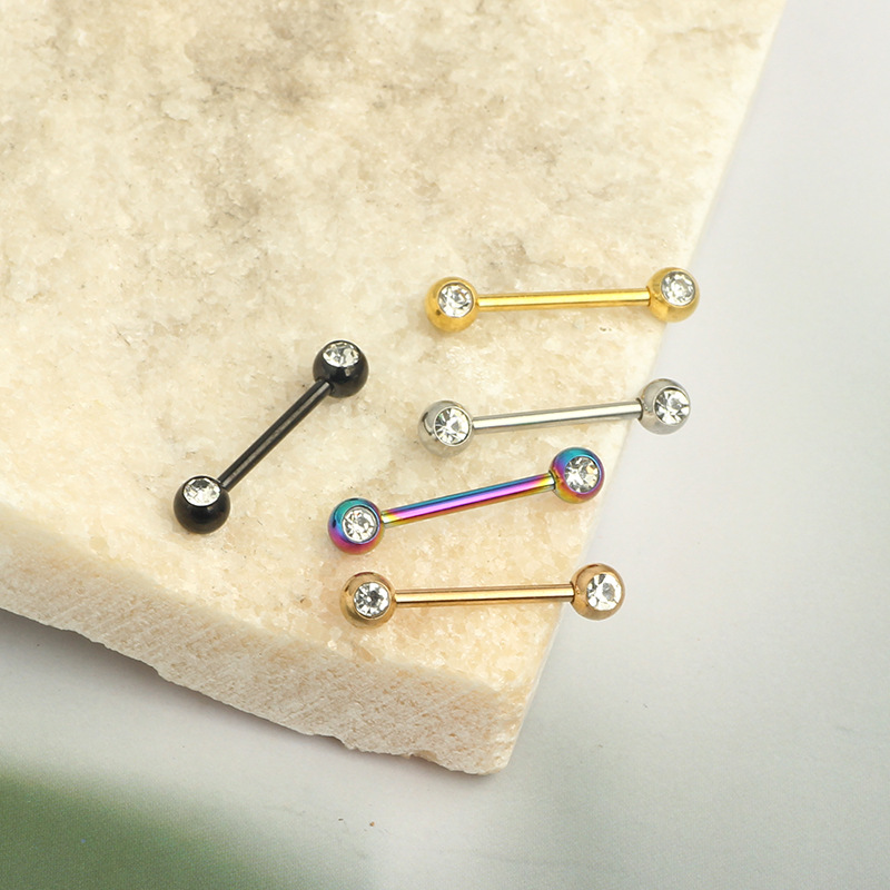 Classic Star 316L Stainless Steel Ball Frosted Nipple Ring Tongue Barbell Nipple Barbell Hot Selling Body Piercing Jewelry - Image 5