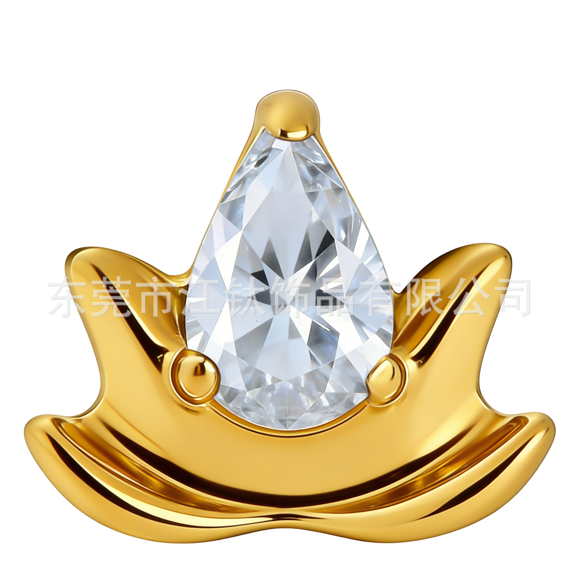 G23 Titanium Alloy Lotus Bud Zircon Body Piercing Ear Jewelry - 1.2mmx10mm Cartilage Stud - Image 5