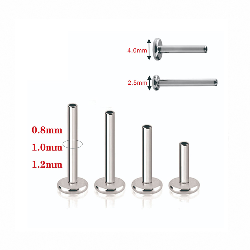 G23 Titanium M9 Tooth Screw 1.2/1.0 (14G/16G) Ear Nail Inner Thread Lip Nail Base F136 - Image 4