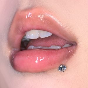 Flash Zircon Lip Nail Internally Threaded Steel Titanium Ear Bone Nail Straight Nail Hot Girl Piercing Jewelry Cross-Border Wholesale