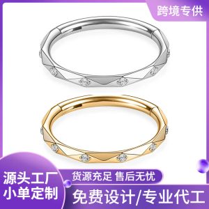 Amazon Hot Sale Universal Stainless Steel Nose Ring with Diamond CZ - Gold 1.2x10mm Nose Accessories Piercing Jewelry