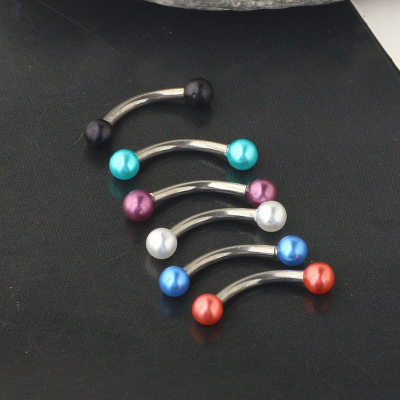 Stainless Steel Eyebrow Ring Star Design Pearl Ball Lip Nose Ear Piercing Jewelry Wholesale - Image 4