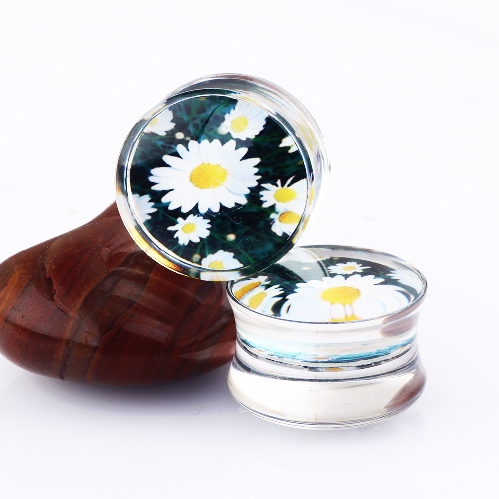 Acrylic Crown Ear Plug 16mm Black Simple Ear Taper Body Jewelry for Ear Lobe - Image 2