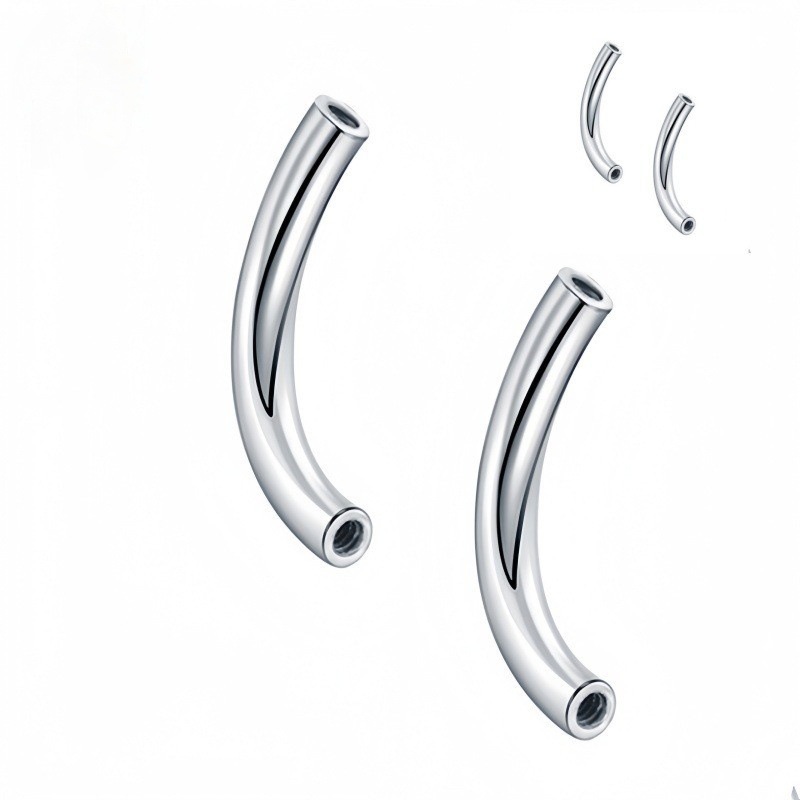 G23 Titanium Curved Barbell Eyebrow Piercing Jewelry Internally Threaded 1.6mm 14mm Replacement Stud - Image 4