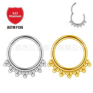 G23 Titanium Nose Ring Welding Bead Ball - 1.2x10mm Gold Nose Stud for Women Men