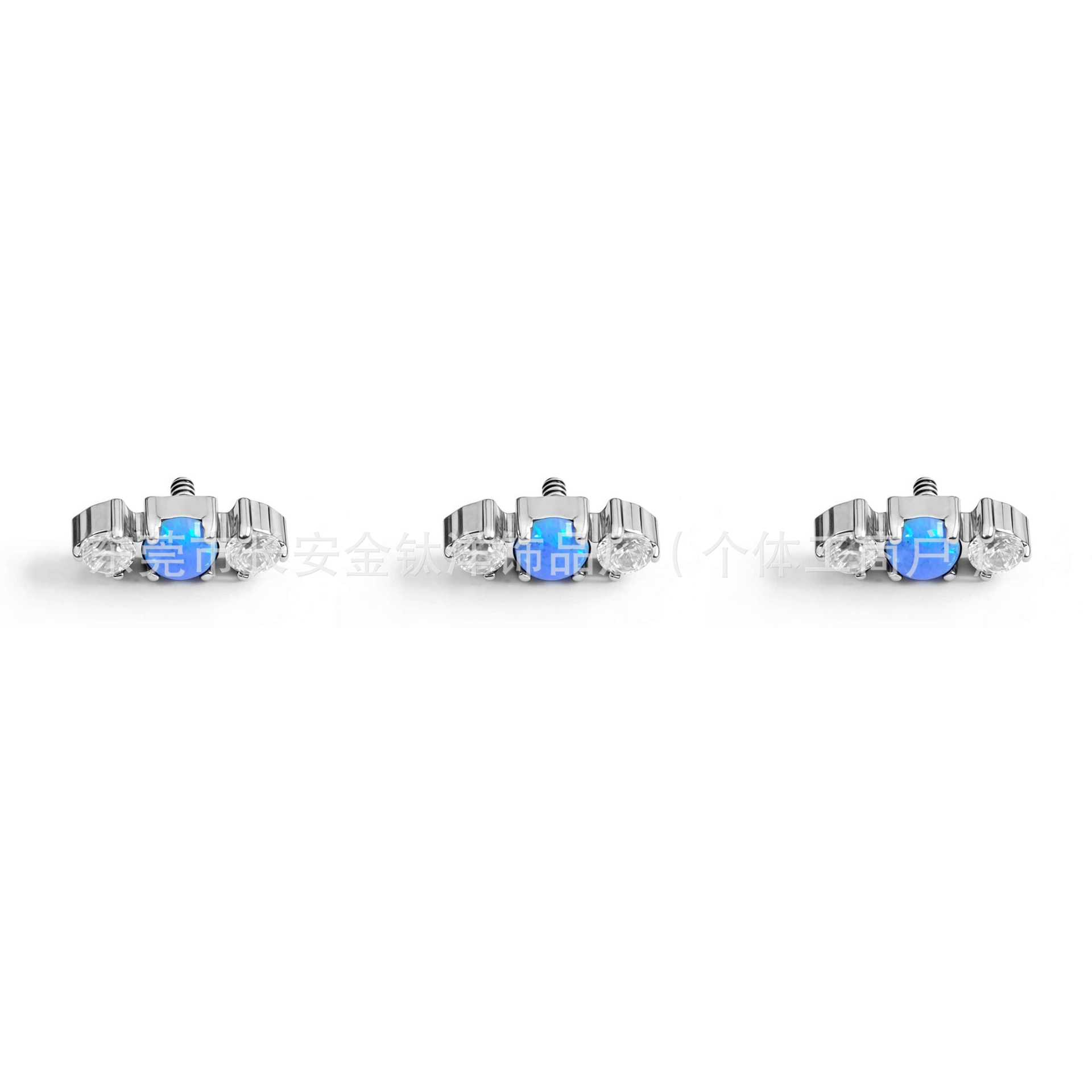 F136 Titanium Opal Zircon Candy Nose Lip Ear Jewelry - G23 Titanium Alloy Piercing Stud - Image 2