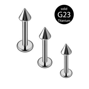 G23 Titanium External Thread Lip Stud 6-10mm Ball Tongue Barbell Flat Bottom Rod Earring Body Piercing Jewelry