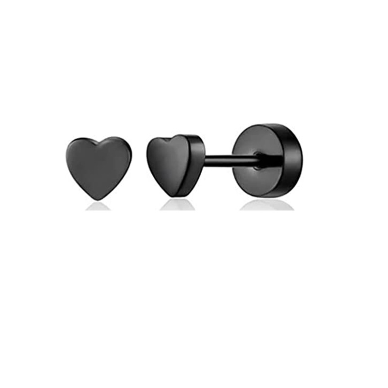 Stainless Steel Black Zircon Pearl Earrings Simple Geometric Stud Earrings for Women Fashion Piercing Jewelry 2024 Spring - Image 3