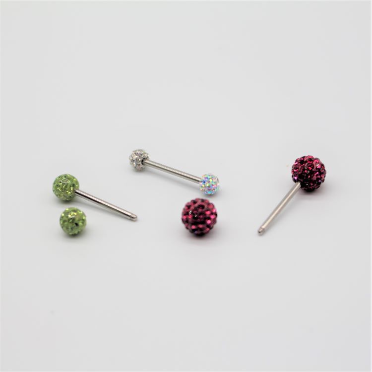 G23 Titanium Alloy Straight Earring Double-Ended Piercing with Soft Clay Mud Diamond Pure Titanium Piercing Jewelry - Image 3