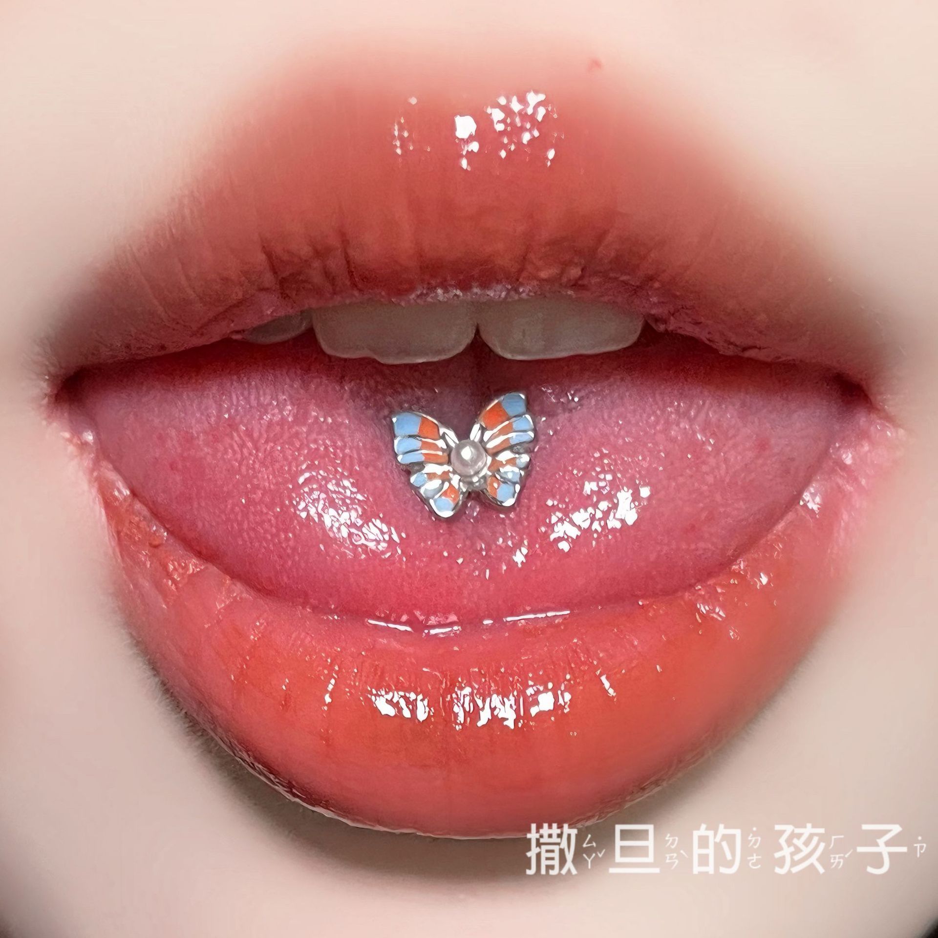 Butterfly Tongue Barbell External Thread Titanium Steel Tongue Ring Piercing Jewelry 2024 New - Image 2