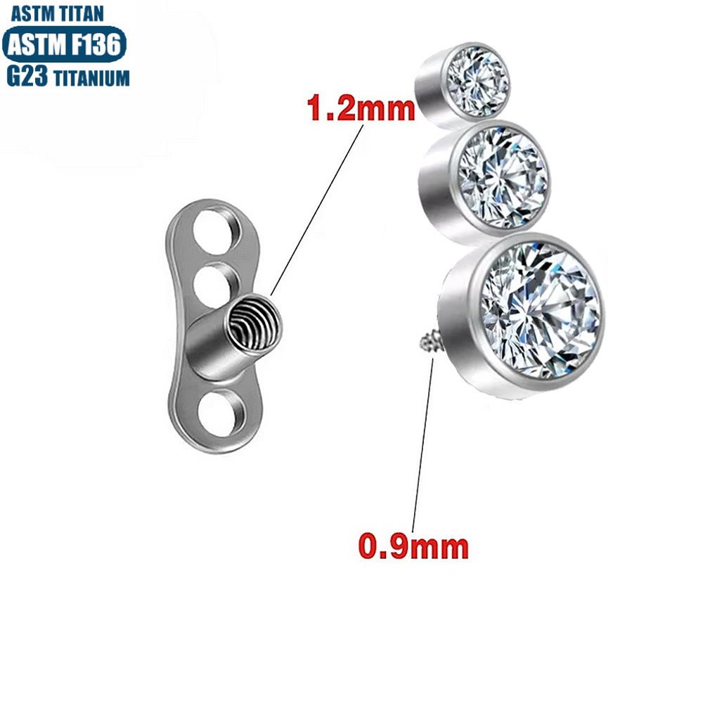 G23 Titanium Buried Nail with Base for Human Body Implantation Clavicle Piercing Jewelry - Image 3