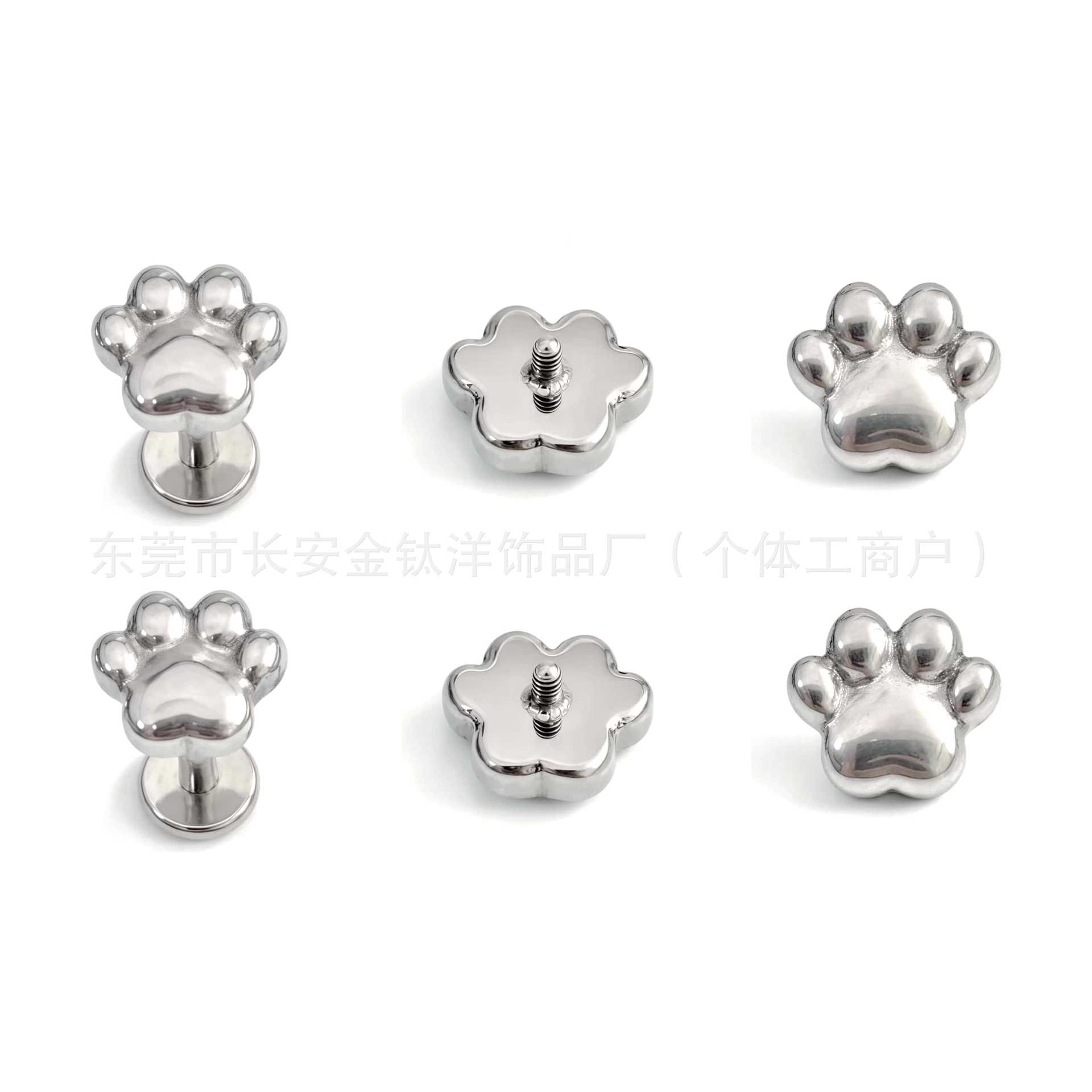 F136 Titanium Smooth Claw Animal Ear Studs Nose Studs Ear Bone Studs Cochlear Studs G23 Titanium Alloy Body Piercing Jewelry - Image 3