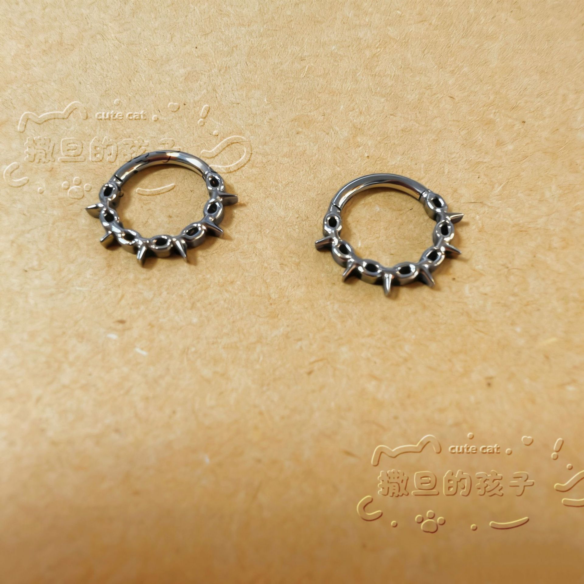 Satan's Child Burning Silver Thorn F136 Titanium Alloy Nose Ring Septum Jewelry Nose Stud Ear Cartilage Ring - Image 5