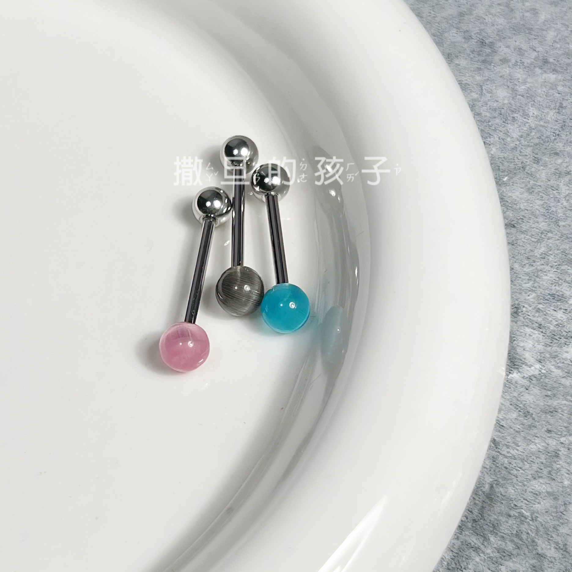 Cat's Eye Transparent Titanium Steel Tongue Barbell 12mm Bar Length 1.6mm Thick Drinkable Tongue Ring Piercing Jewelry New 2023 Summer - Image 4