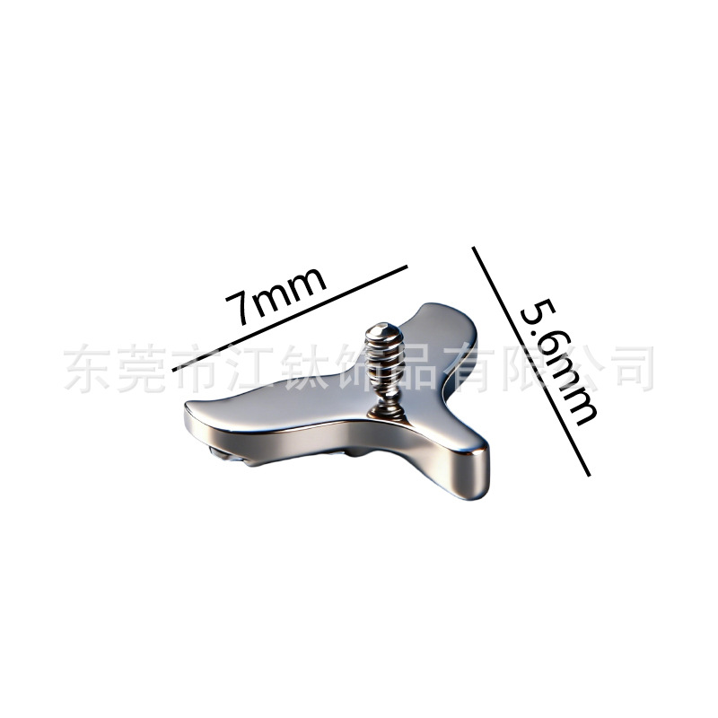 G23 Titanium Alloy Mermaid Tail Ear Bone Stud with Stone Inlay - Cartilage Piercing Jewelry - Image 2