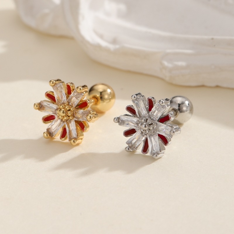 New Stainless Steel Micro-Inlaid Cartoon Cute Rabbit Ear Bone Nail Decoration Fashion Earring - Image 2